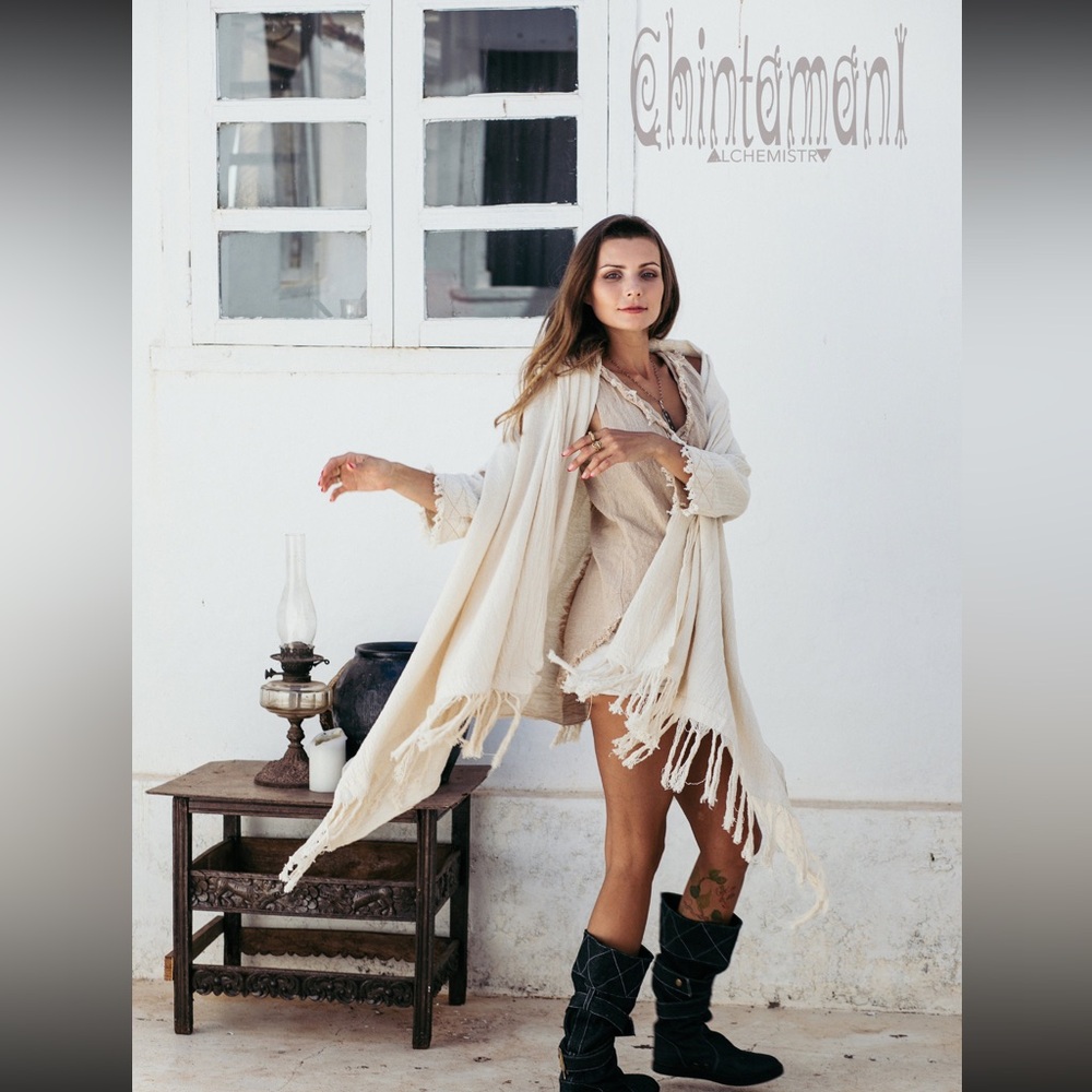 Chintamani Alchemistry Raw Cotton Sleeve Shawl Cardigan perfect for Burningman